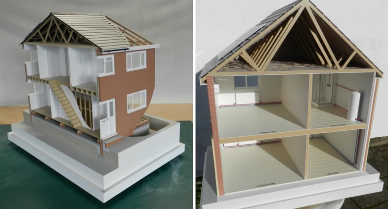 Two House Section Models